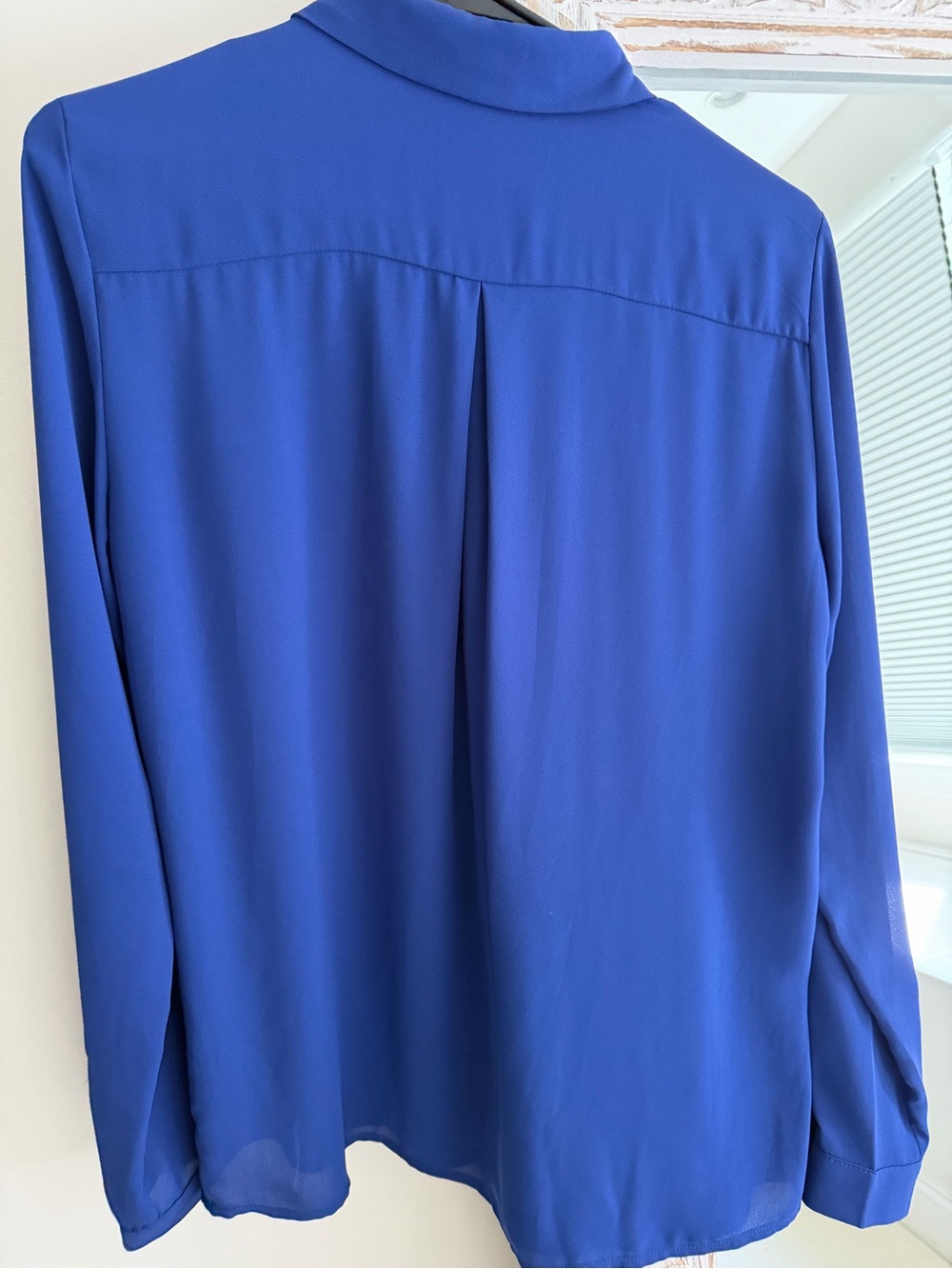 Mango Basics Royal Blue Button-Up Blouse View 6